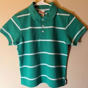Disney Kids Polo Shirt in Green with White Stripes size Medium